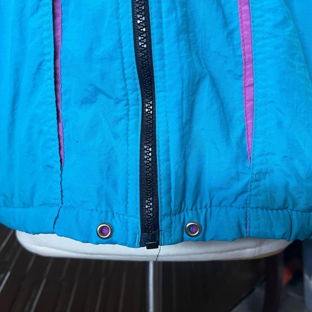 Vintage Pacific Trail Sport Windbreaker Jacket Teal Purple Fleece Lined Large - Picture 5 of 10